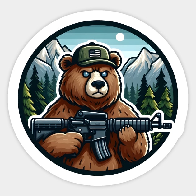 Grizzly Tactical Sticker by Rawlifegraphic